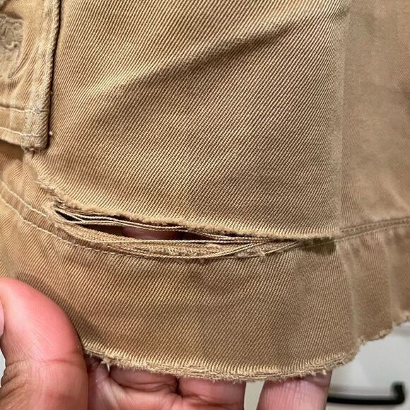 VINTAGE Abercrombie & Fitch Shorts Mens 32 Brown Tobacco Cargo Fatigues Y2K - Picture 13 of 15